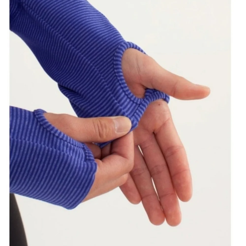 Lululemon Athletica Pigment Blue/Purple Tonka Stripe In Stride Jacket - 8 - Picture 4 of 14